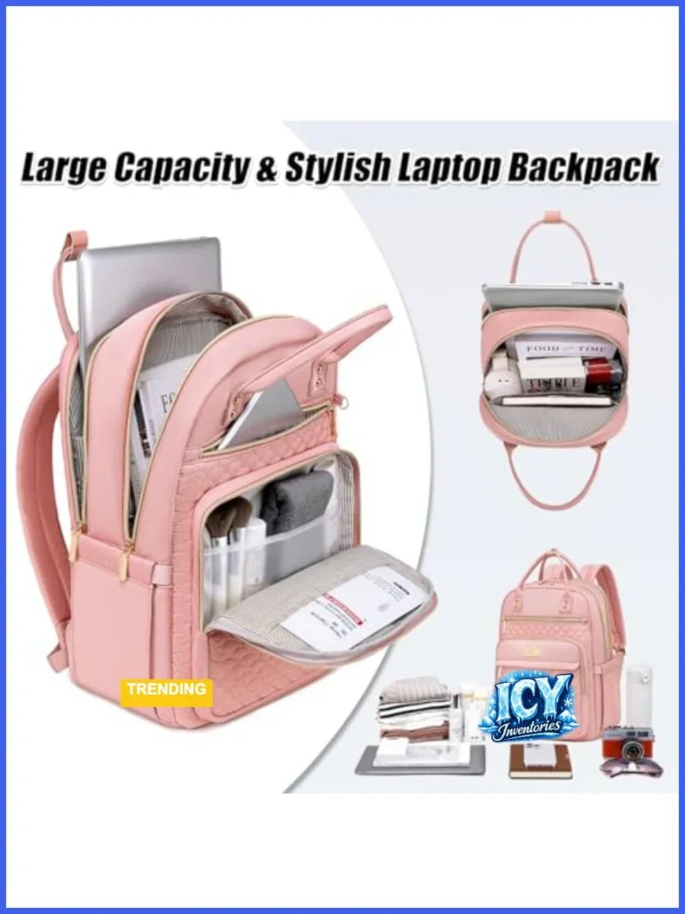 Water Resistant Laptop Backpack with Wallet Large Capacity Travel College